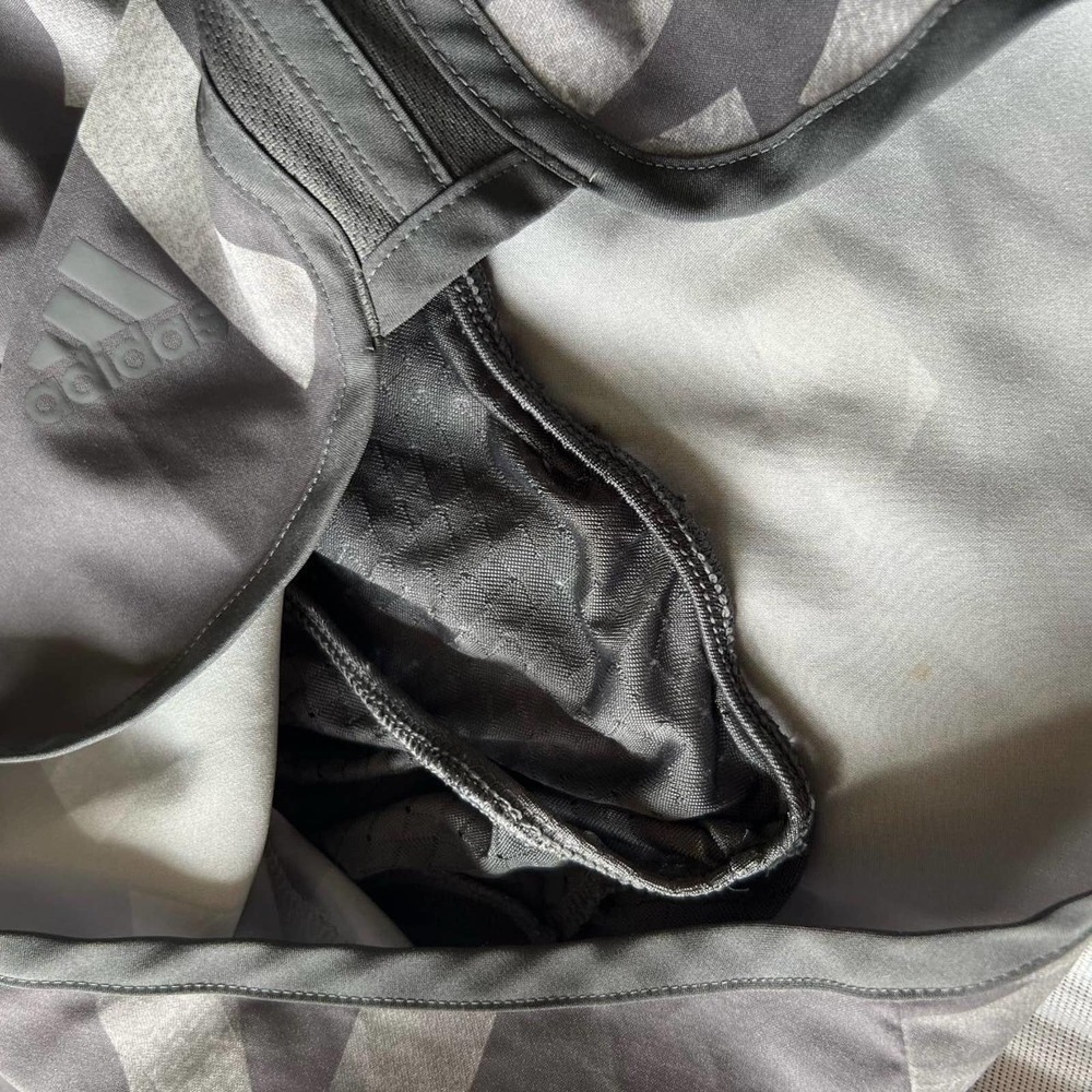 Adidas athletic shorts, black, gray and white with built-in liner - Picture 4 of 8